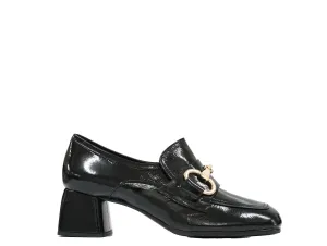 Stefano Stefani Women's Black Naplak Patent Leather Chain Shoe 8763 40% OFF