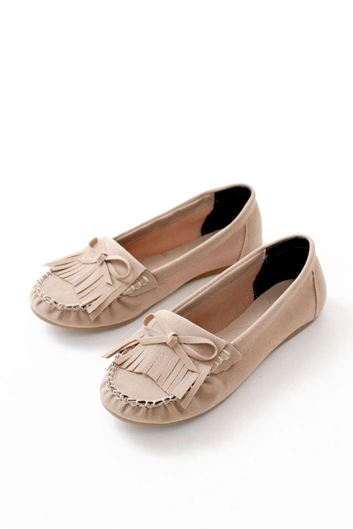 Suede Tasseled Daily Women's Ballerinas