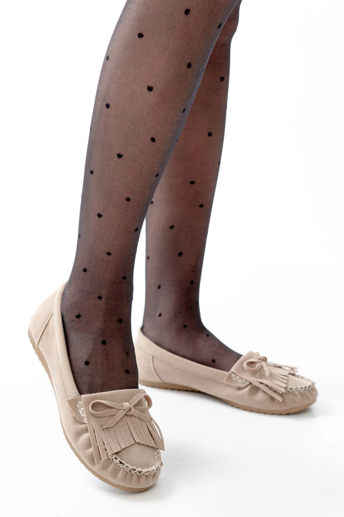 Suede Tasseled Daily Women's Ballerinas