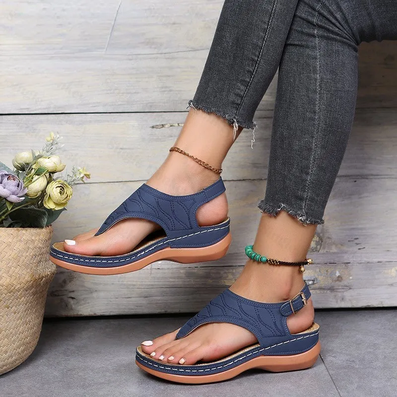 Summer Oxford Women Sandals Flats Slippers Pu Leather Flip Flops Belt Buckle Female Shoes 2022 New Rome Fashion Women Slides