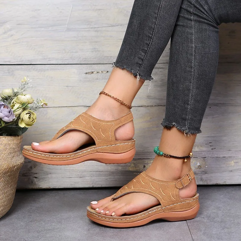 Summer Oxford Women Sandals Flats Slippers Pu Leather Flip Flops Belt Buckle Female Shoes 2022 New Rome Fashion Women Slides