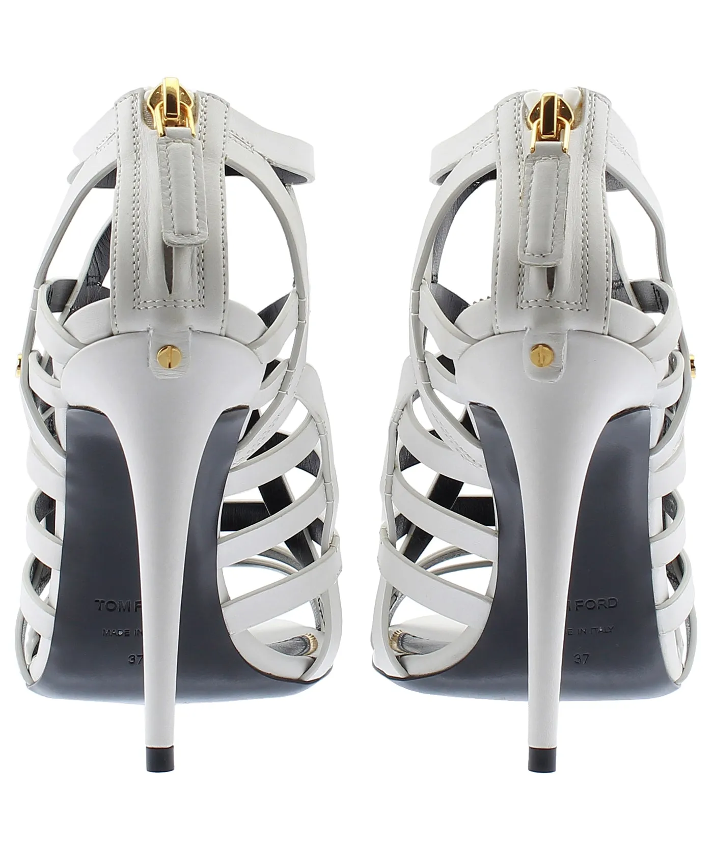 T-Srew Strap Cage Leather Sandals