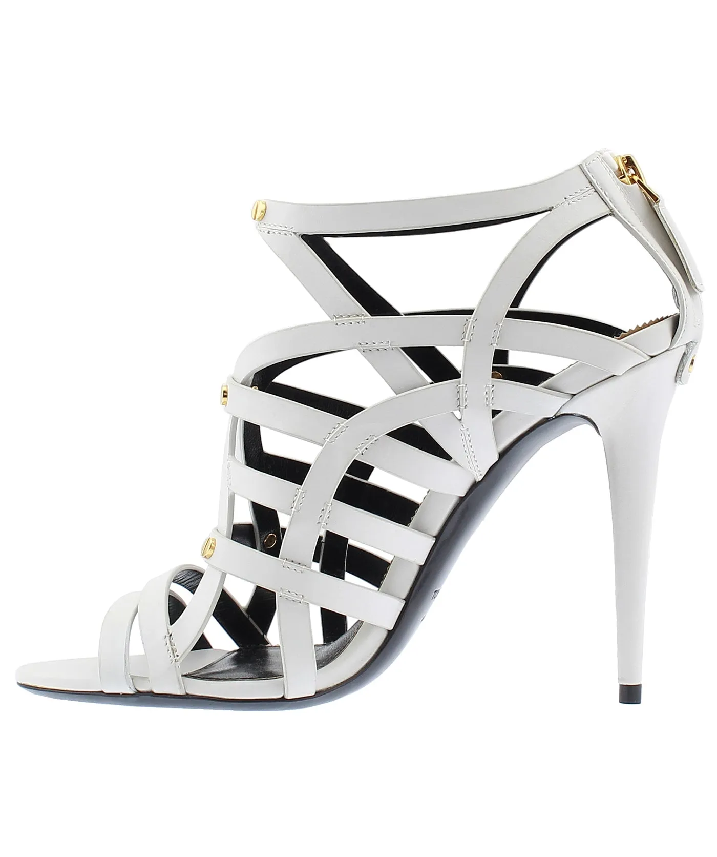 T-Srew Strap Cage Leather Sandals