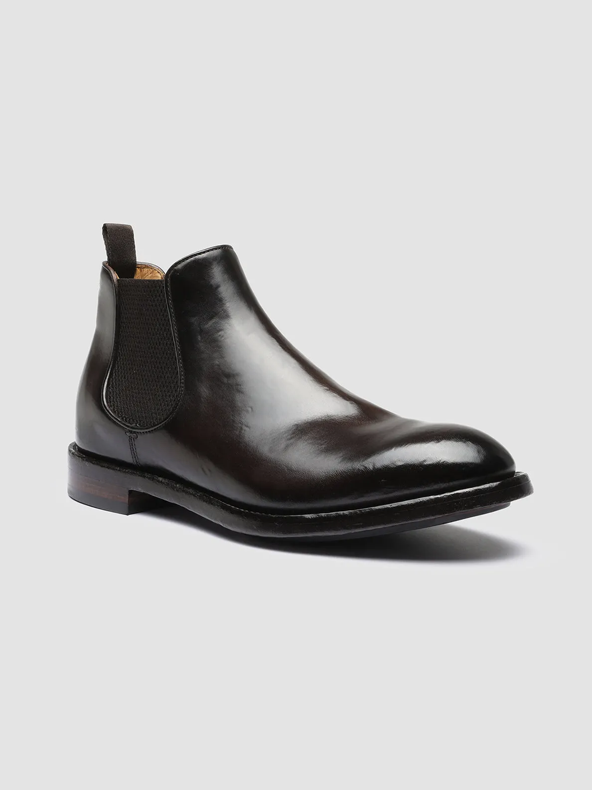 TEMPLE 008 - Brown Leather Chelsea Boots