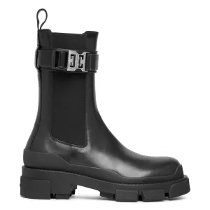 Terra black leather chelsea boots