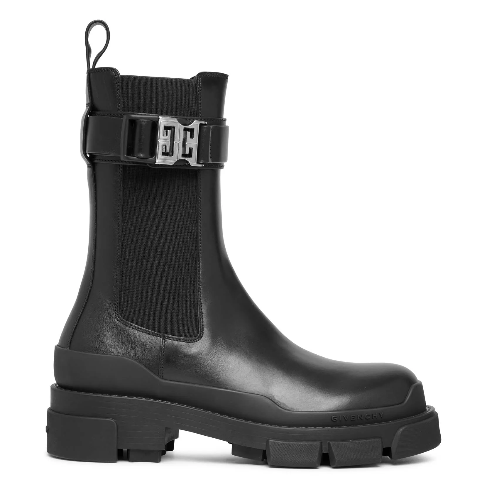 Terra black leather chelsea boots