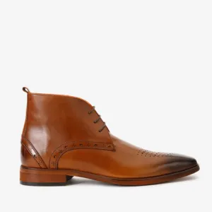 The Dessalines Tan Leather Chukka Brogue Dress Men Boot Final Sale!