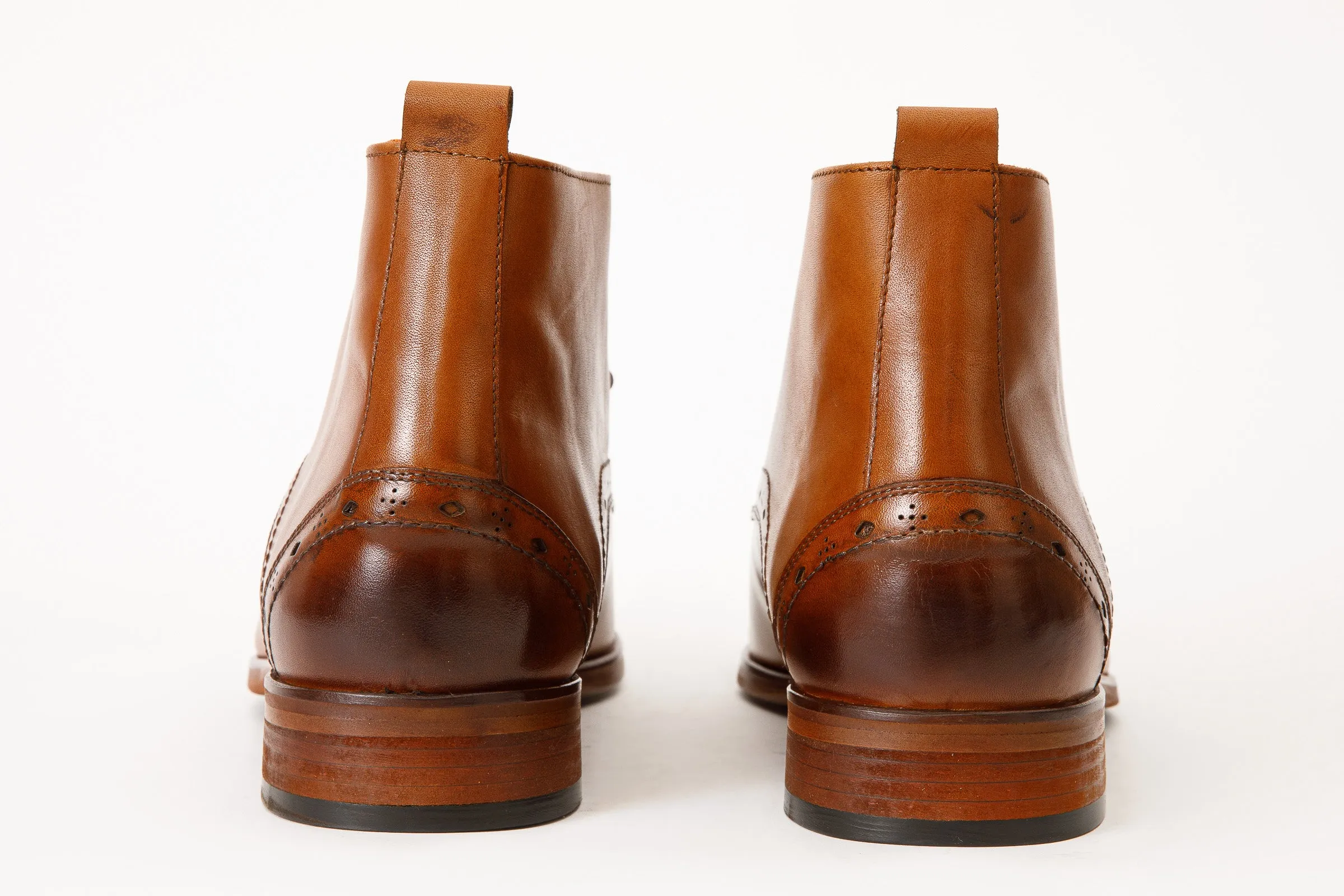 The Dessalines Tan Leather Chukka Brogue Dress Men Boot Final Sale!