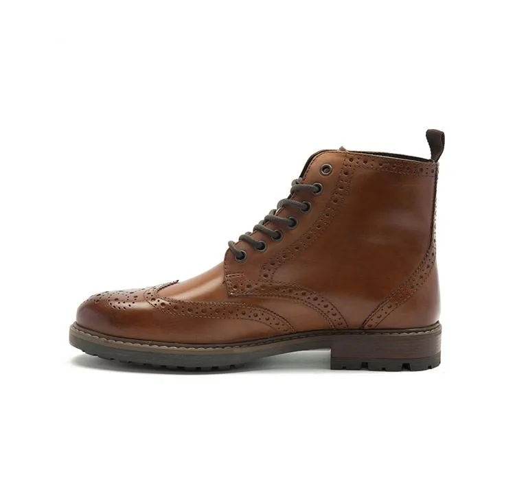 Thomas Crick Nesser Brogue Lace Up Leather Boots