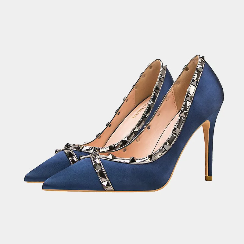 Tillbuy Begonia Rivets Pumps
