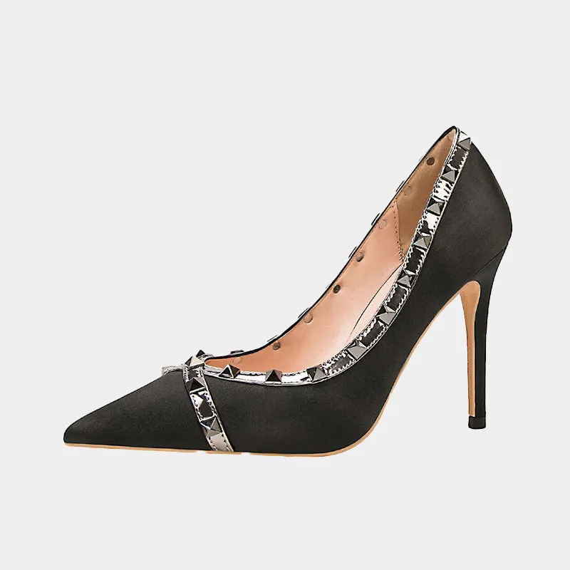 Tillbuy Begonia Rivets Pumps
