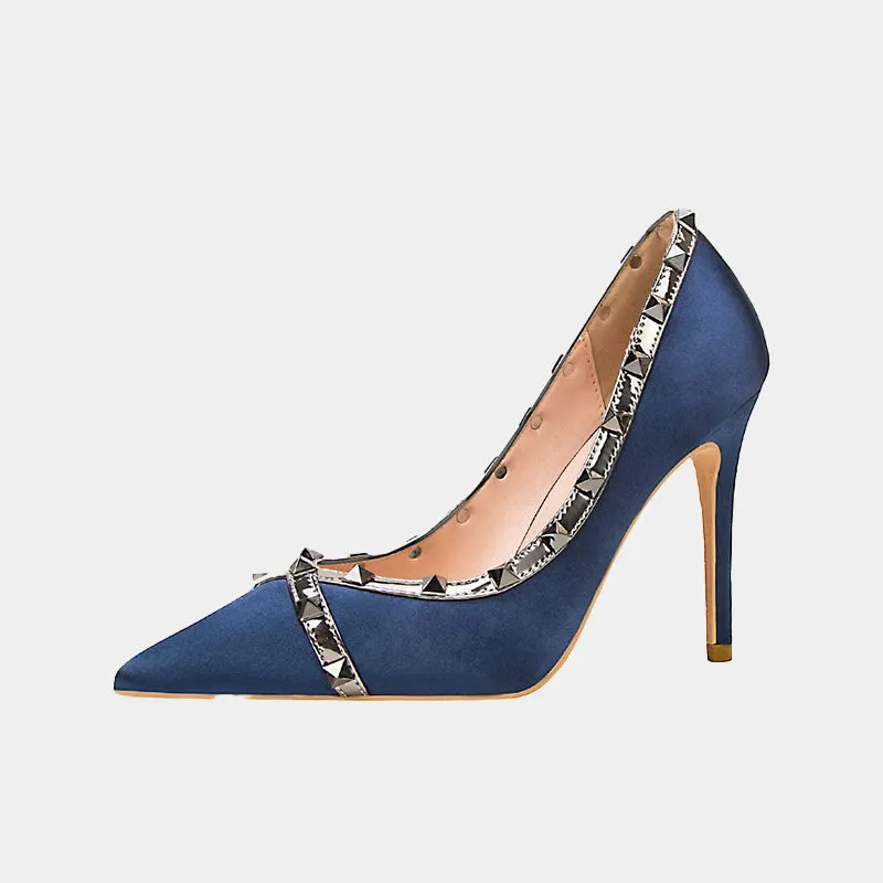 Tillbuy Begonia Rivets Pumps