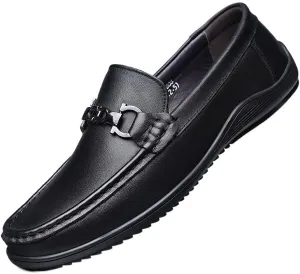 Timeless Men's Plain Toe Derby Shoes in Full-Grain Leather with Slip-Resistant Rubber Outsole