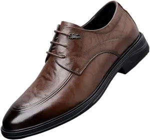 Timeless Men's Plain Toe Derby Shoes in Full-Grain Leather with Slip-Resistant Sole