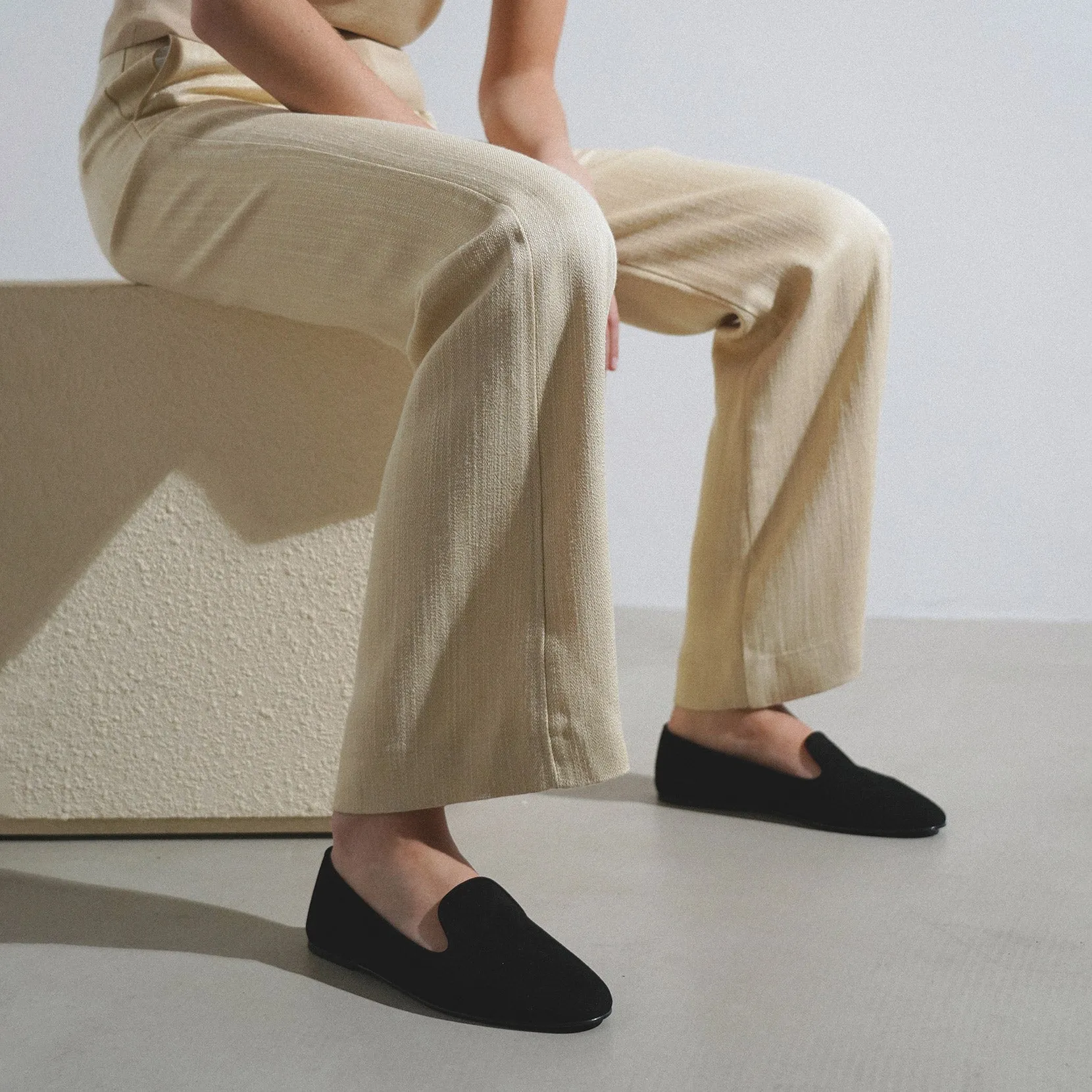 Tippi black suede loafers