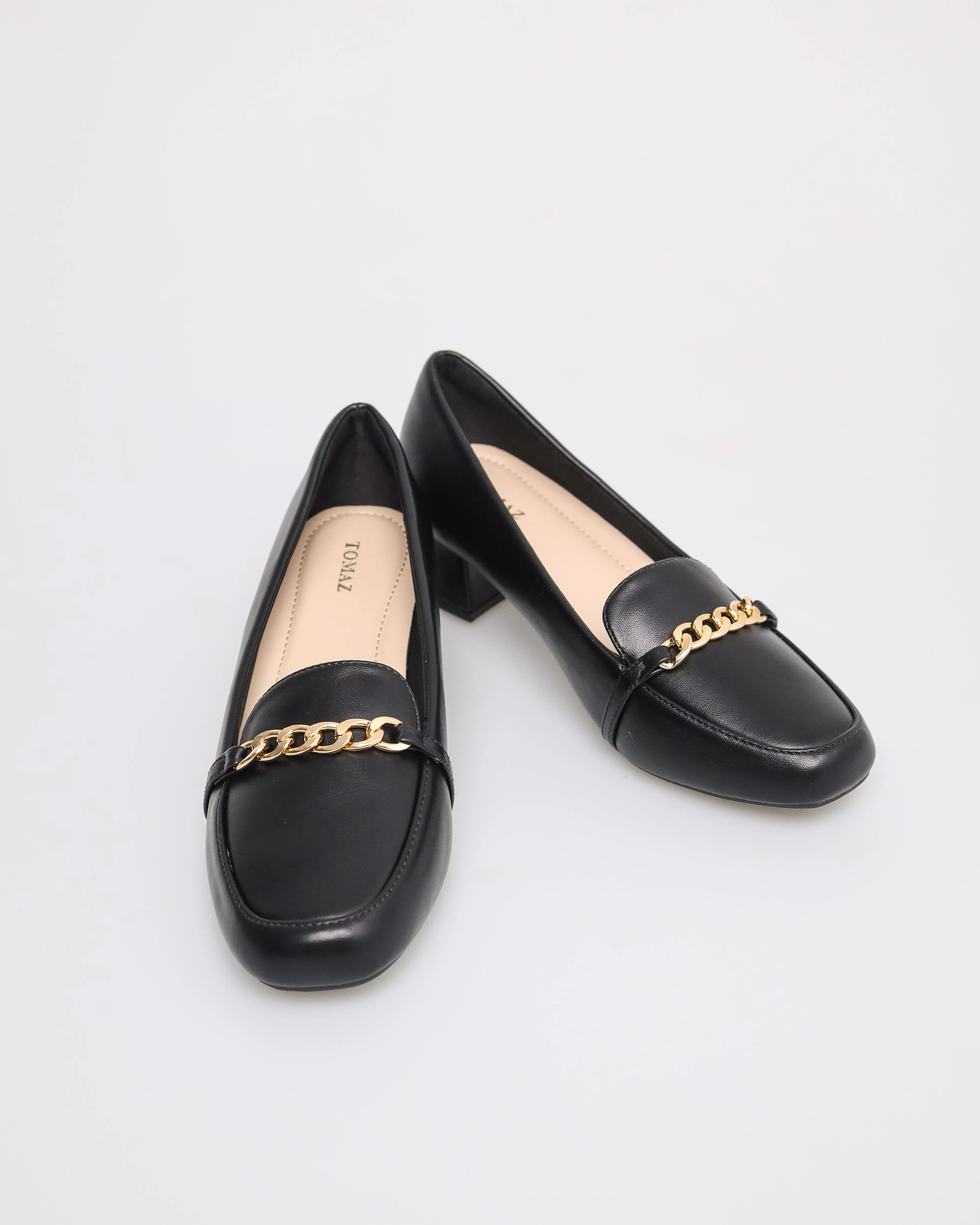 Tomaz NN205 Ladies Chained-Buckle Heeled Loafer