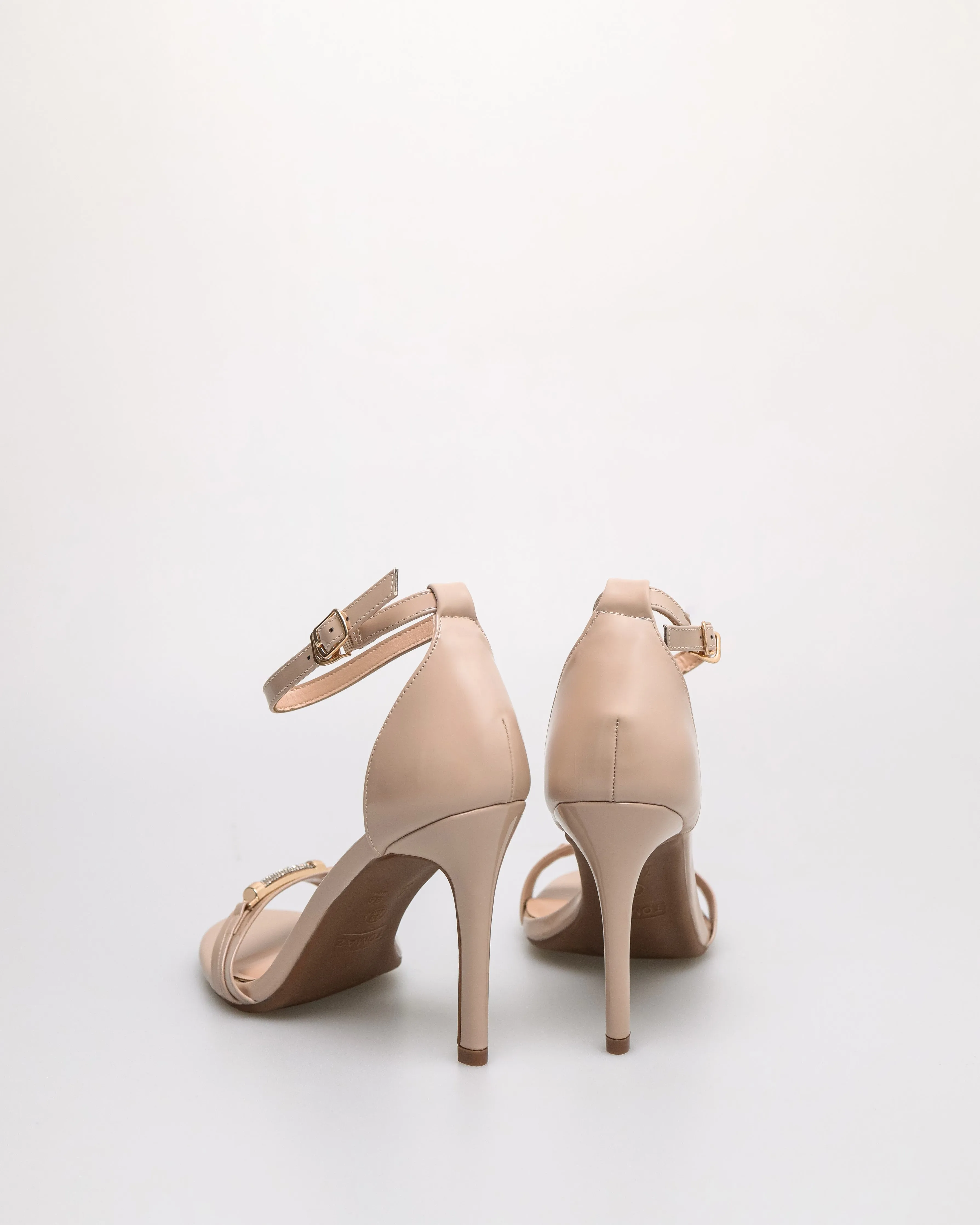 Tomaz NN349 Ladies Ankle Strap Glittery Heels