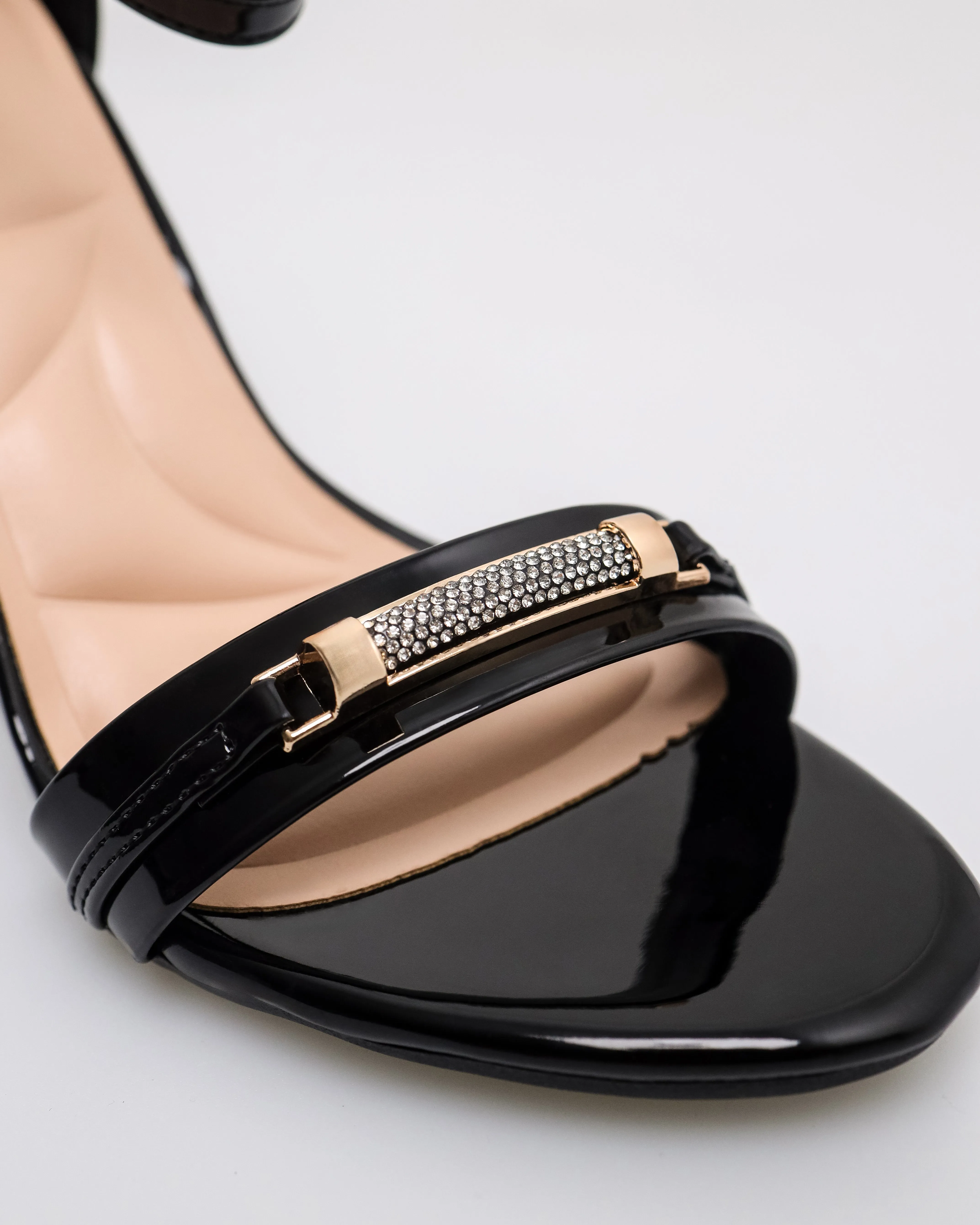 Tomaz NN349 Ladies Ankle Strap Glittery Heels