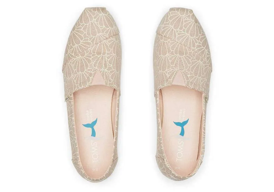 TOMS Womens Alpargata Seashell Print - Peony Foil