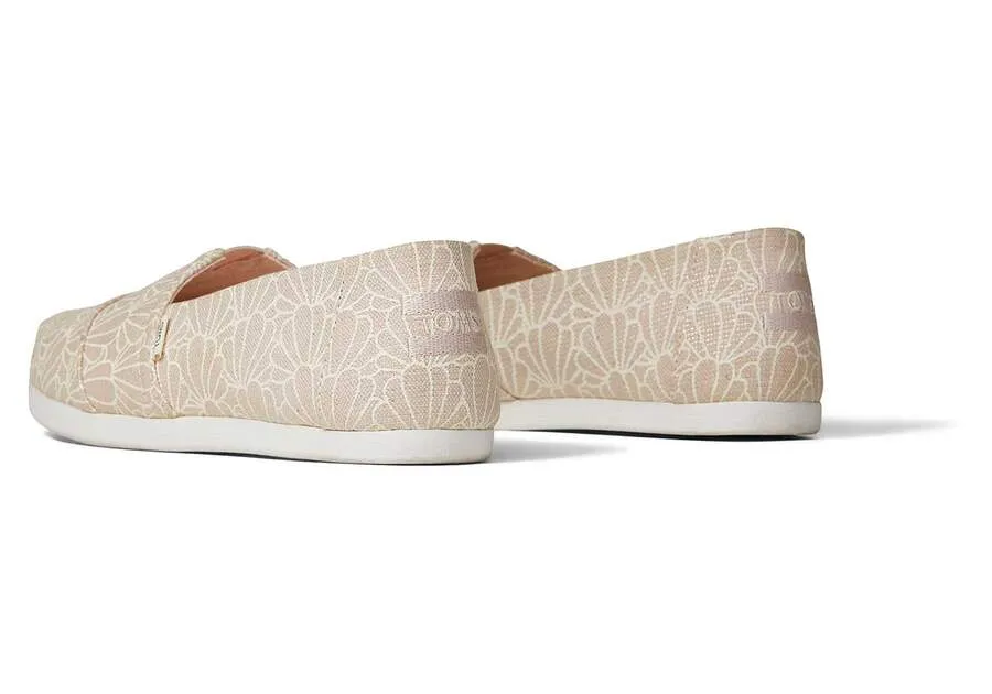 TOMS Womens Alpargata Seashell Print - Peony Foil