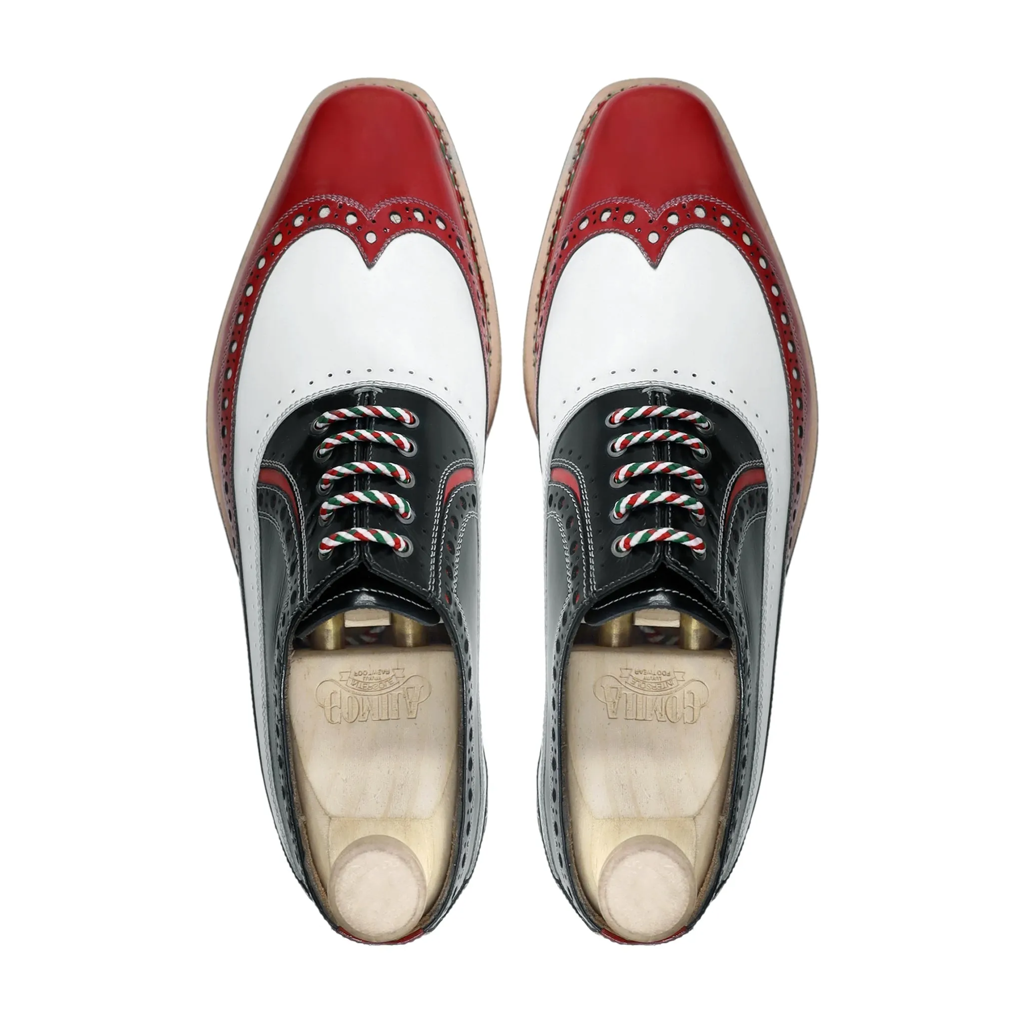 Tomsk - Men's Tricolor Patent Leather Oxford Shoe - Goodyear Welted