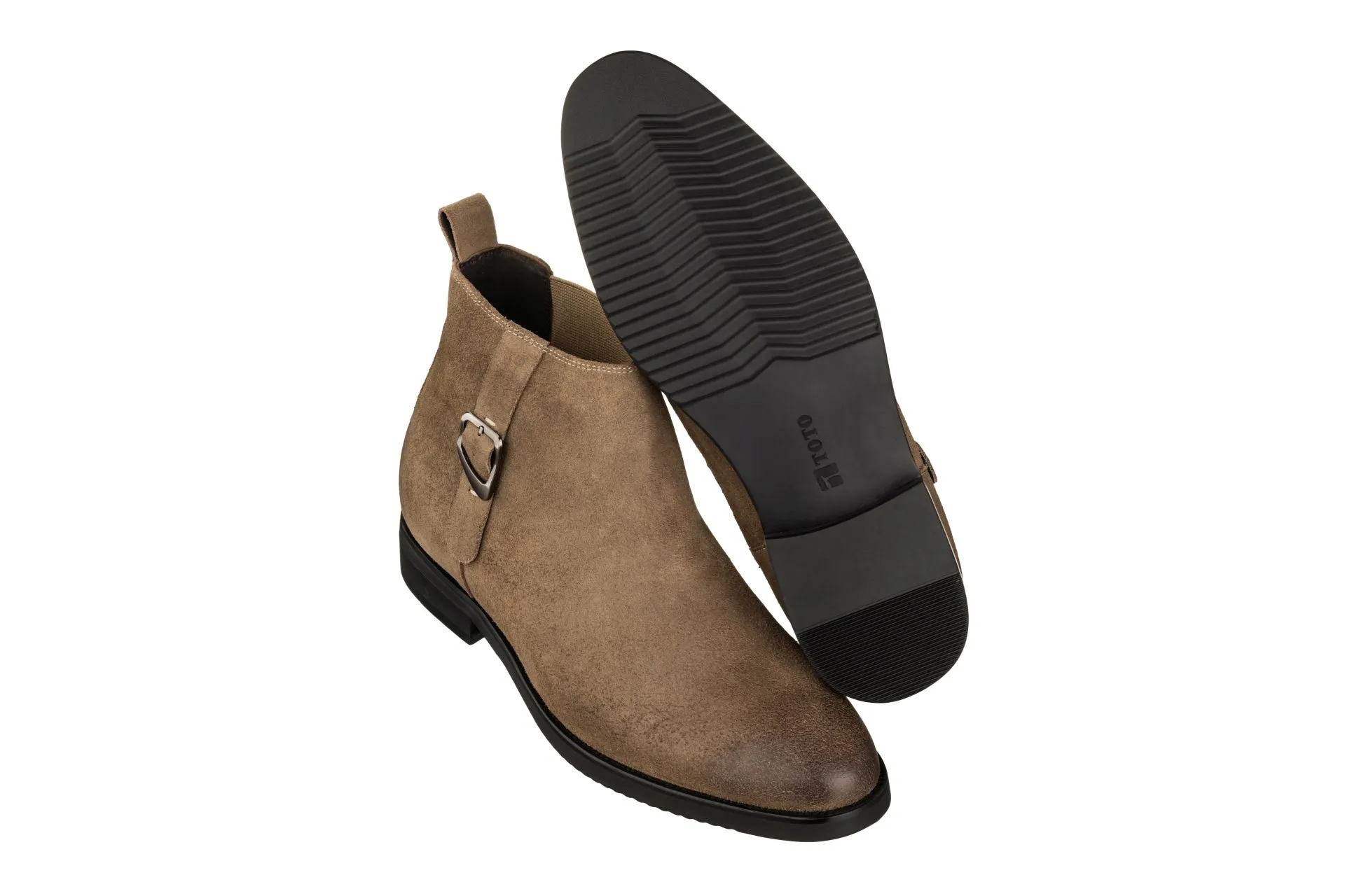 TOTO - K92083 - 3 Inches Taller (Nubuck Coffee Brown) - Chelsea Ankle Boots