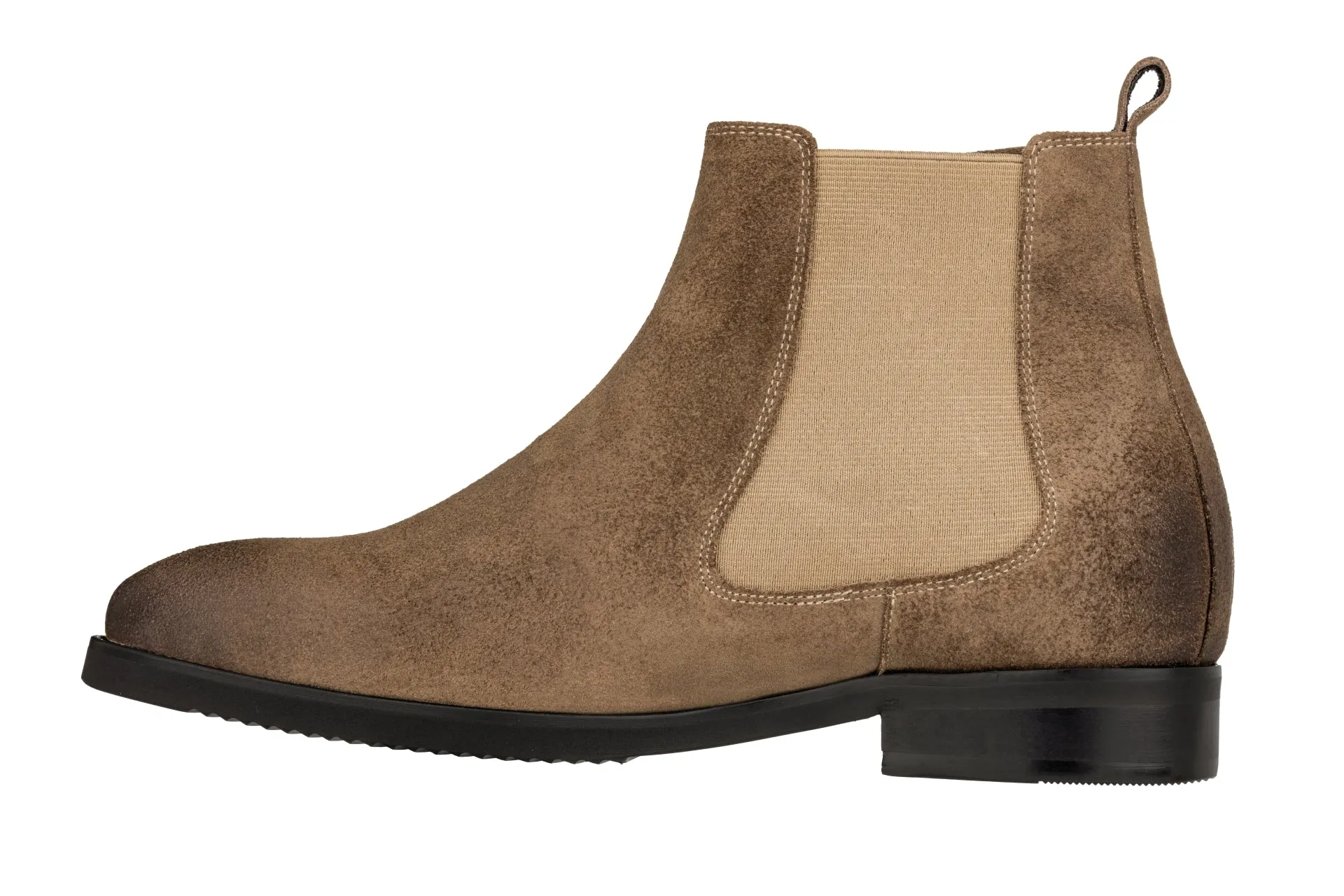 TOTO - K92083 - 3 Inches Taller (Nubuck Coffee Brown) - Chelsea Ankle Boots