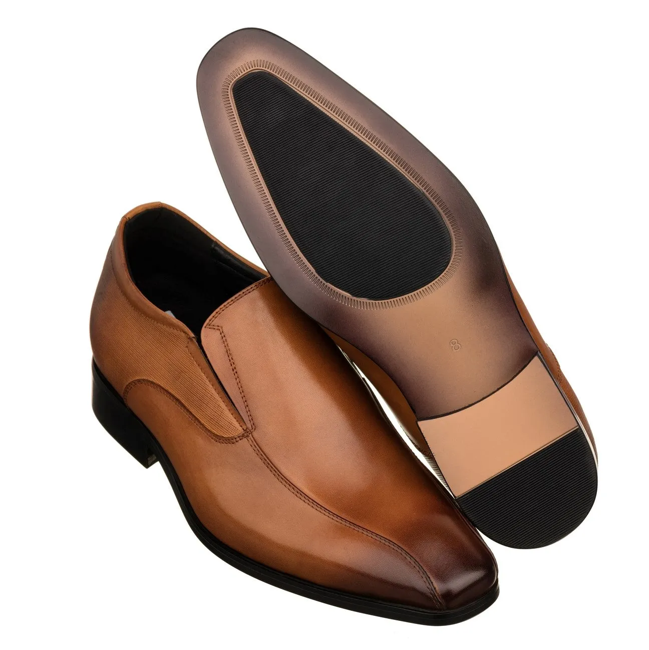 TOTO - Y6362 - 2.2 Inches Taller (Brown) - Slip-On Dress Oxford