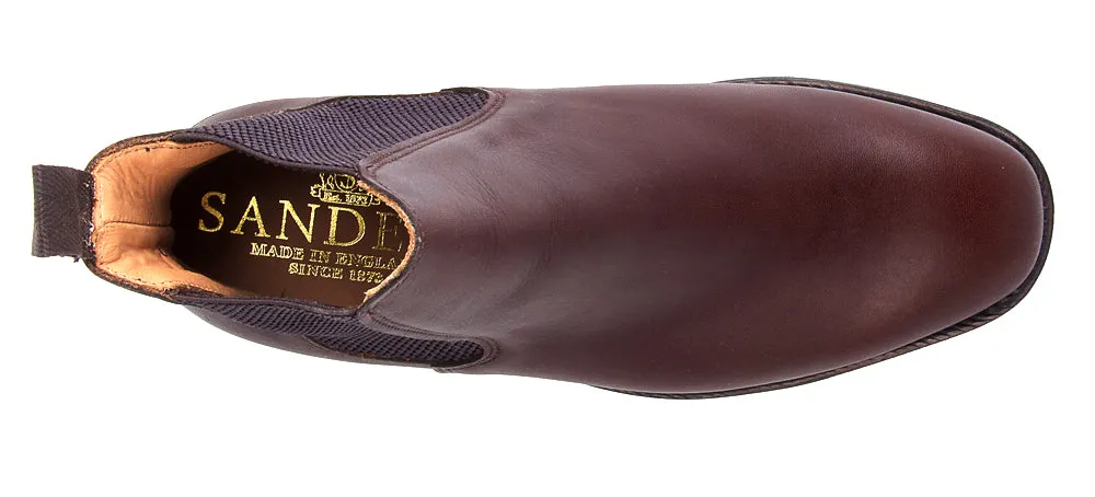 TOWCESTER Men's Wide G Fit Dark Brown Calf Chelsea Boot Rubber Sole