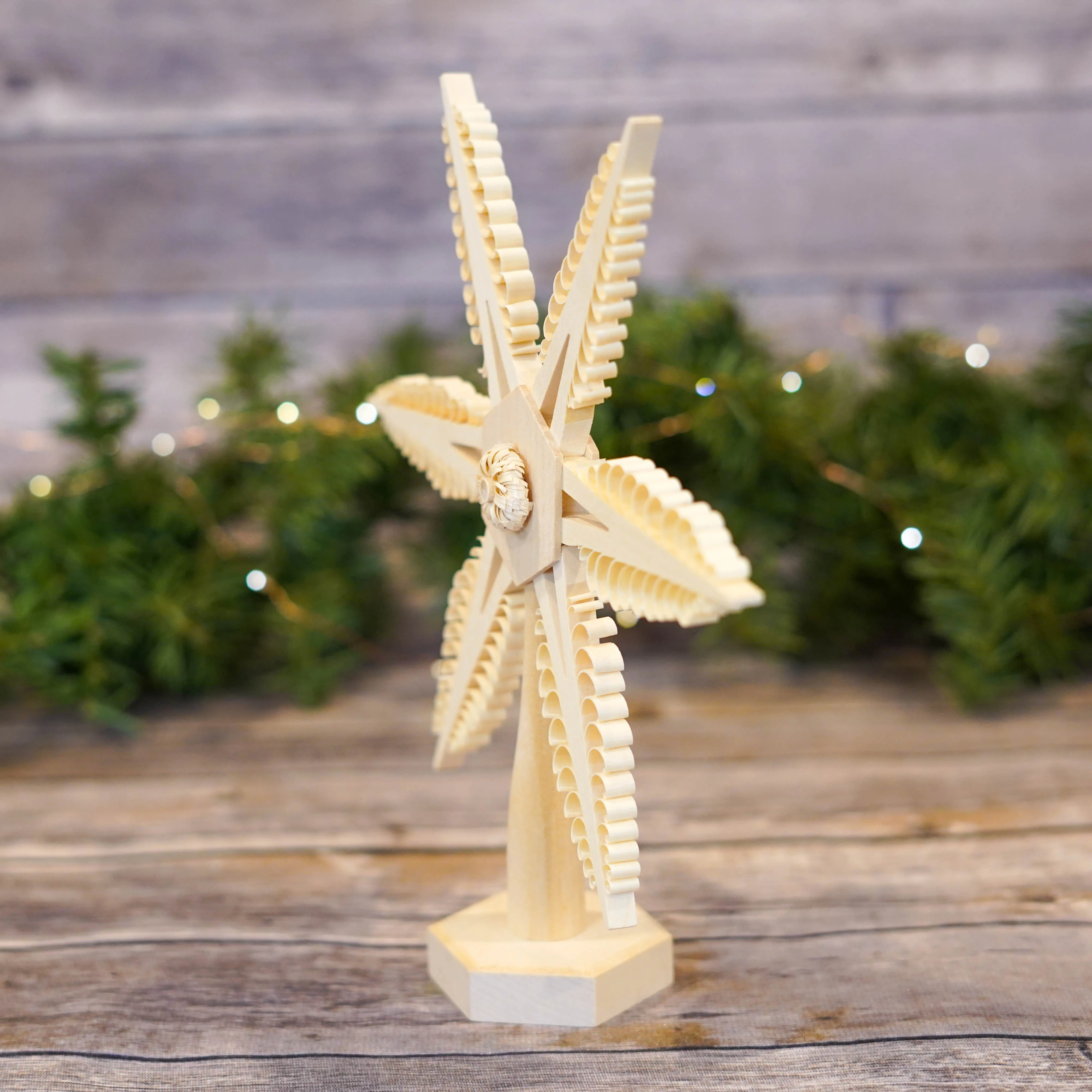 Tree Topper -6 Point Curled Wood Chip Star