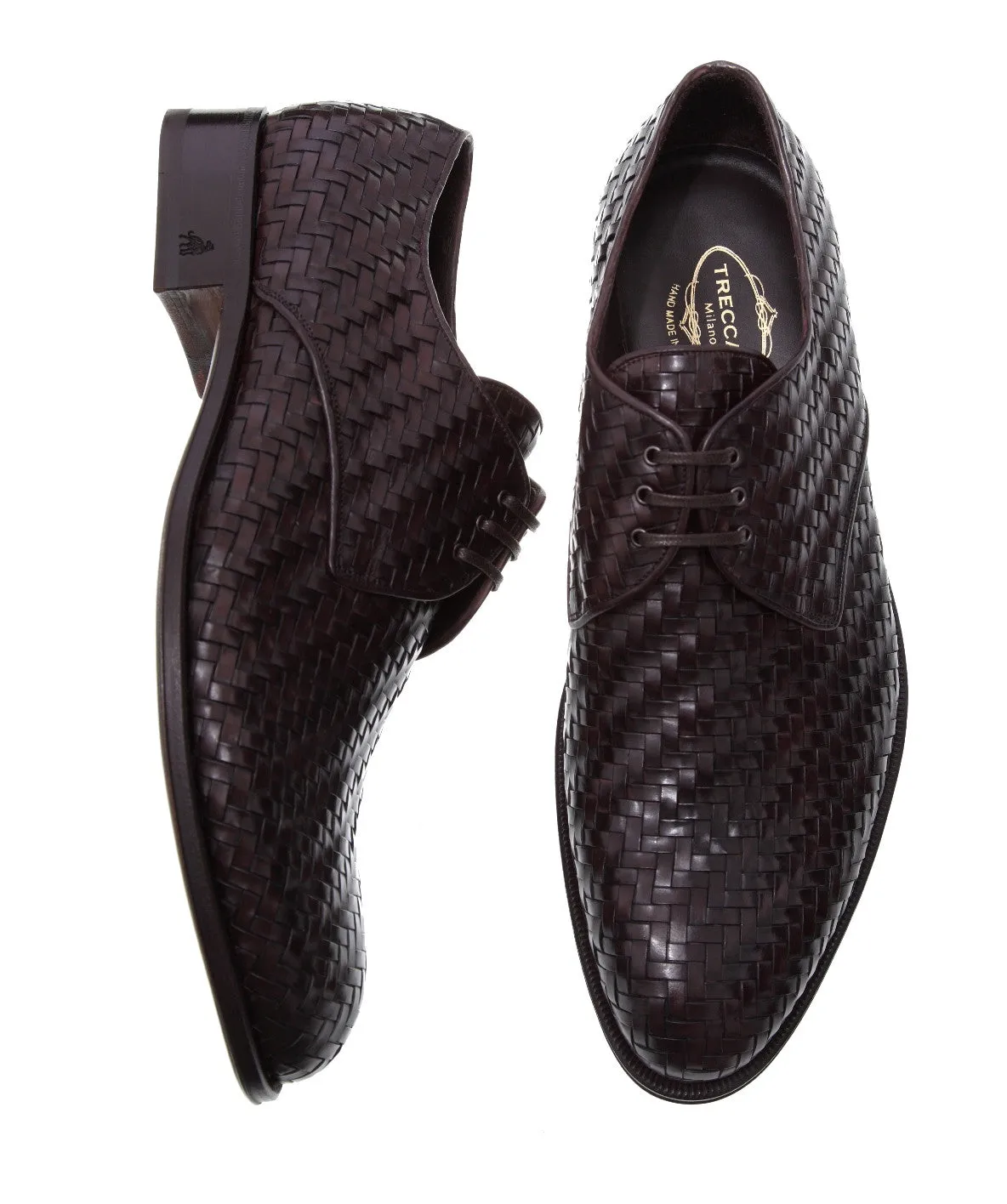 Trento Woven Calfskin Derby Shoes