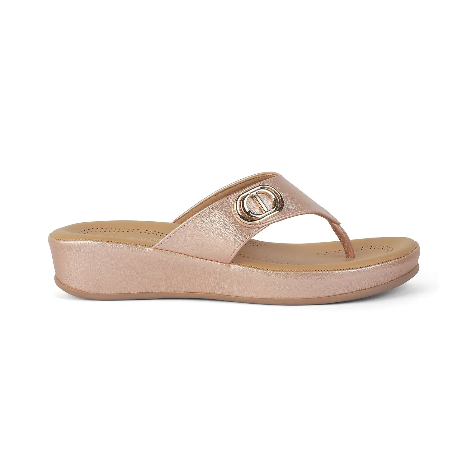 Tresmode Vantaa Champagne Women's Dress Platform Flats