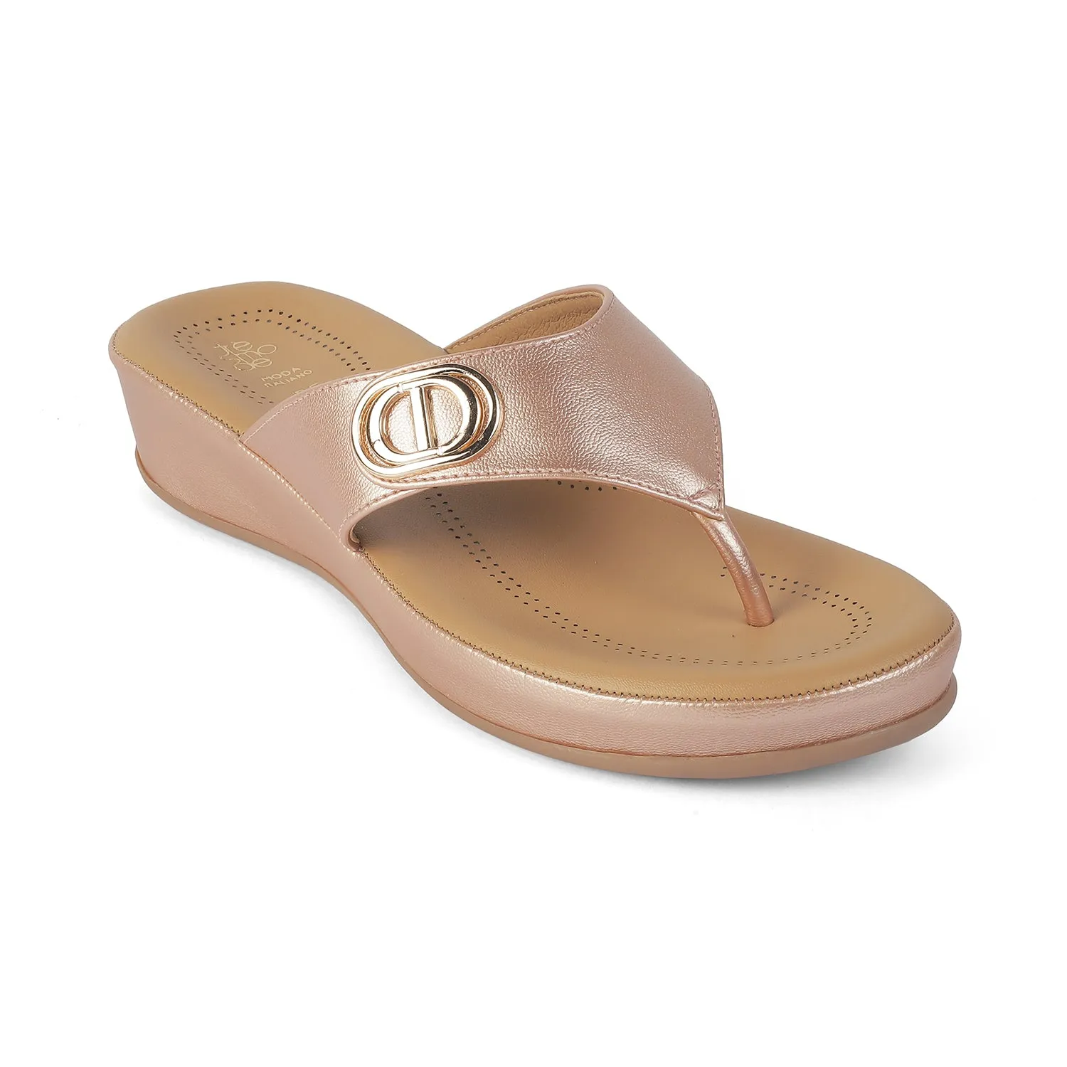 Tresmode Vantaa Champagne Women's Dress Platform Flats
