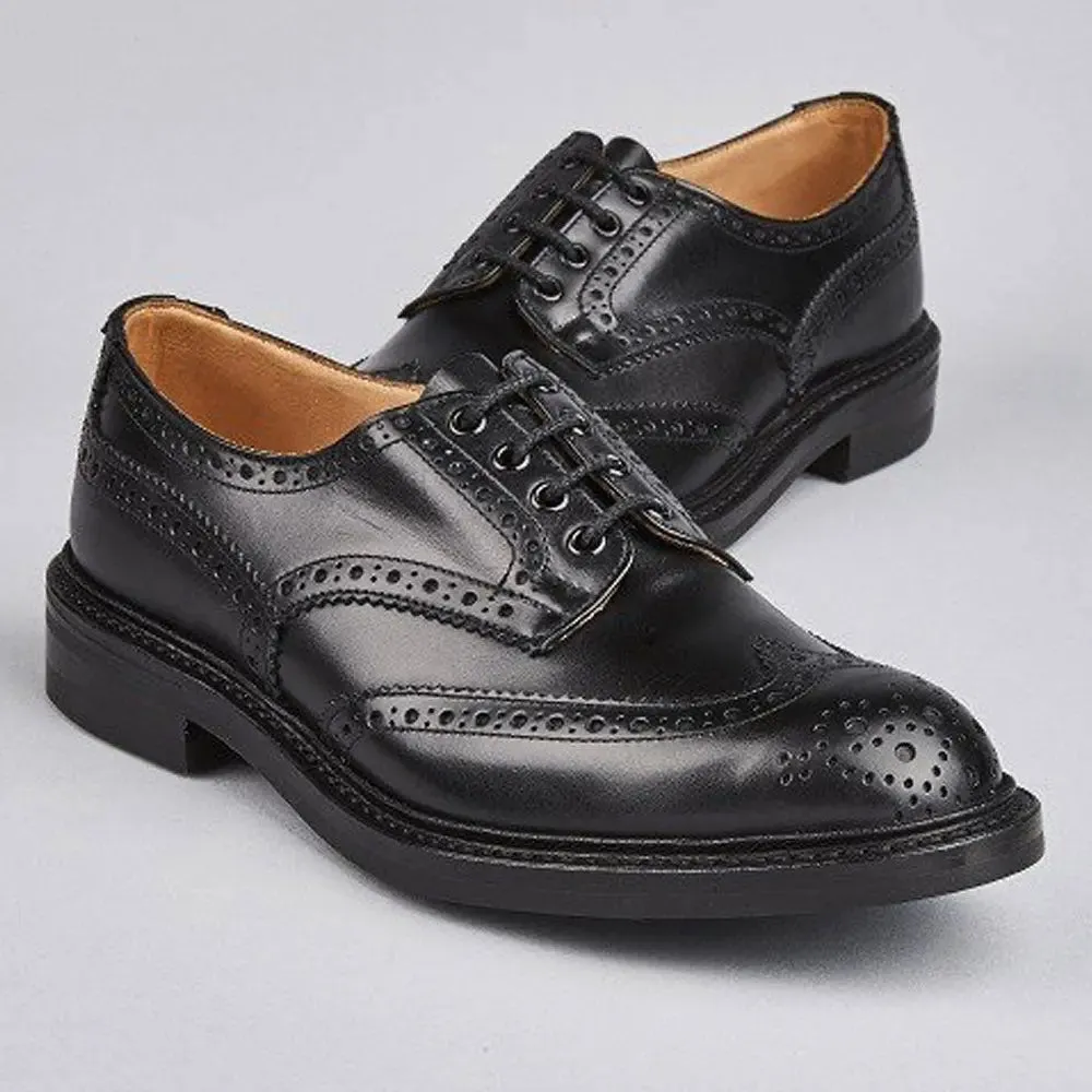 TRICKER'S Bourton Shoes - Mens Dainite or Leather Sole - Black Calf