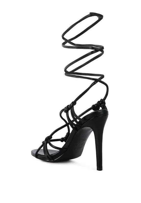 Trixy Knot Lace Up High Heeled Sandal