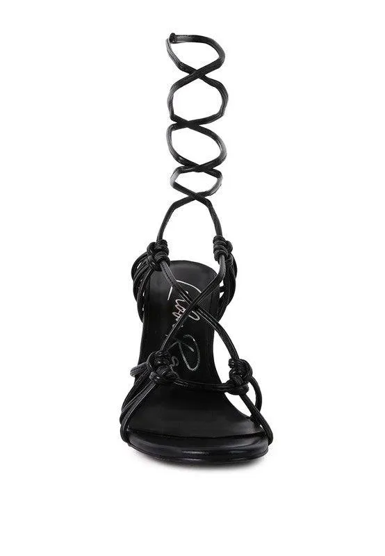 Trixy Knot Lace Up High Heeled Sandal
