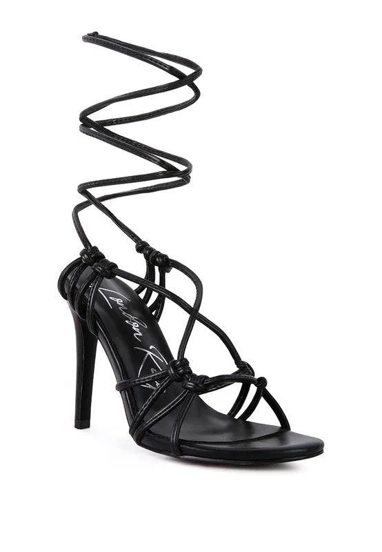 Trixy Knot Lace Up High Heeled Sandal