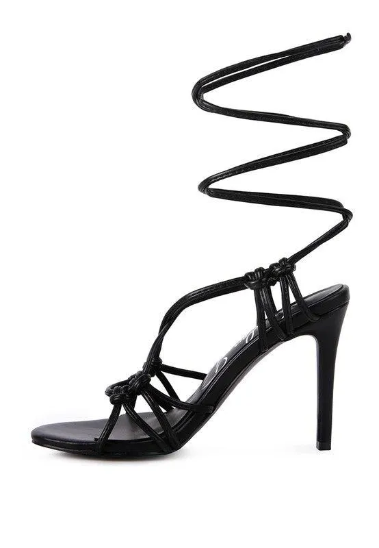 Trixy Knot Lace Up High Heeled Sandal