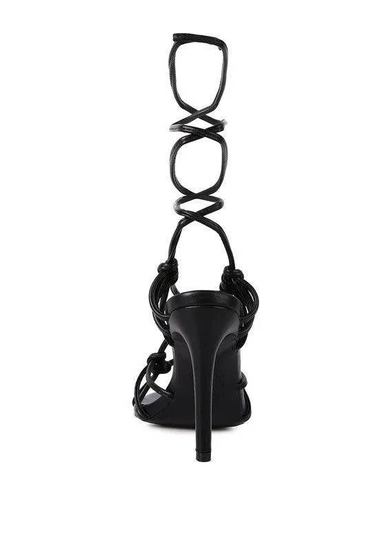 Trixy Knot Lace Up High Heeled Sandal