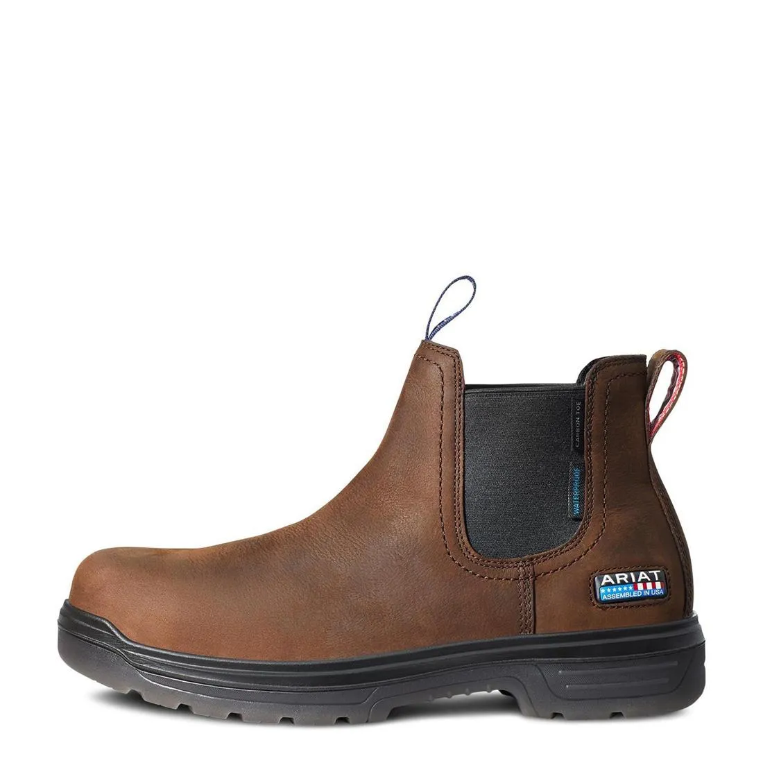 Turbo Carbon-Toe Waterproof USA Assembled Chelsea Work Boot Barley Brown