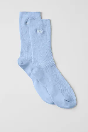 Unisex Half-Crew Understated Sock - Seashell Blue