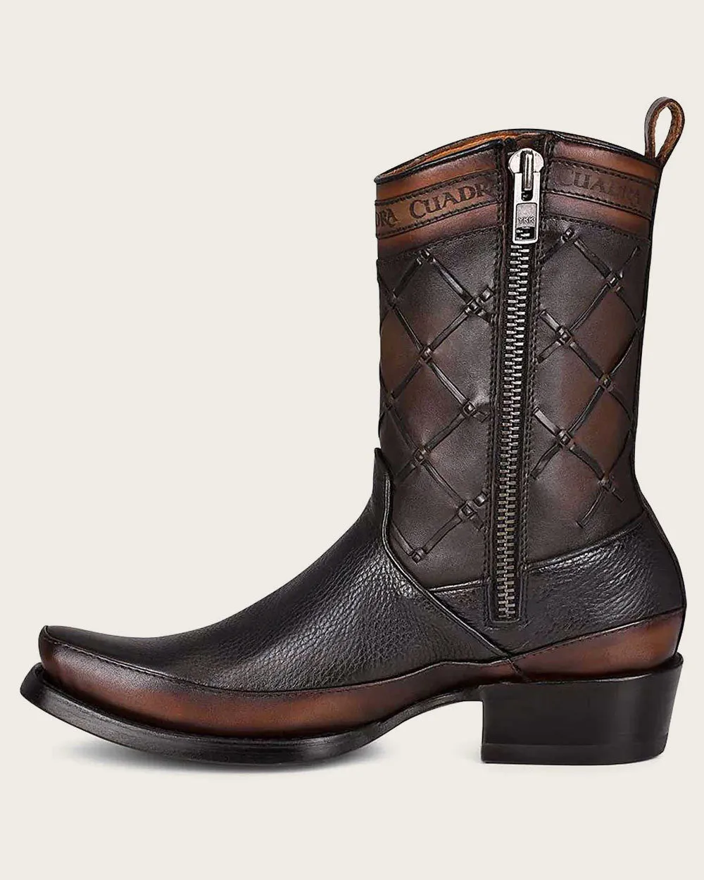 Urban engraved black boot