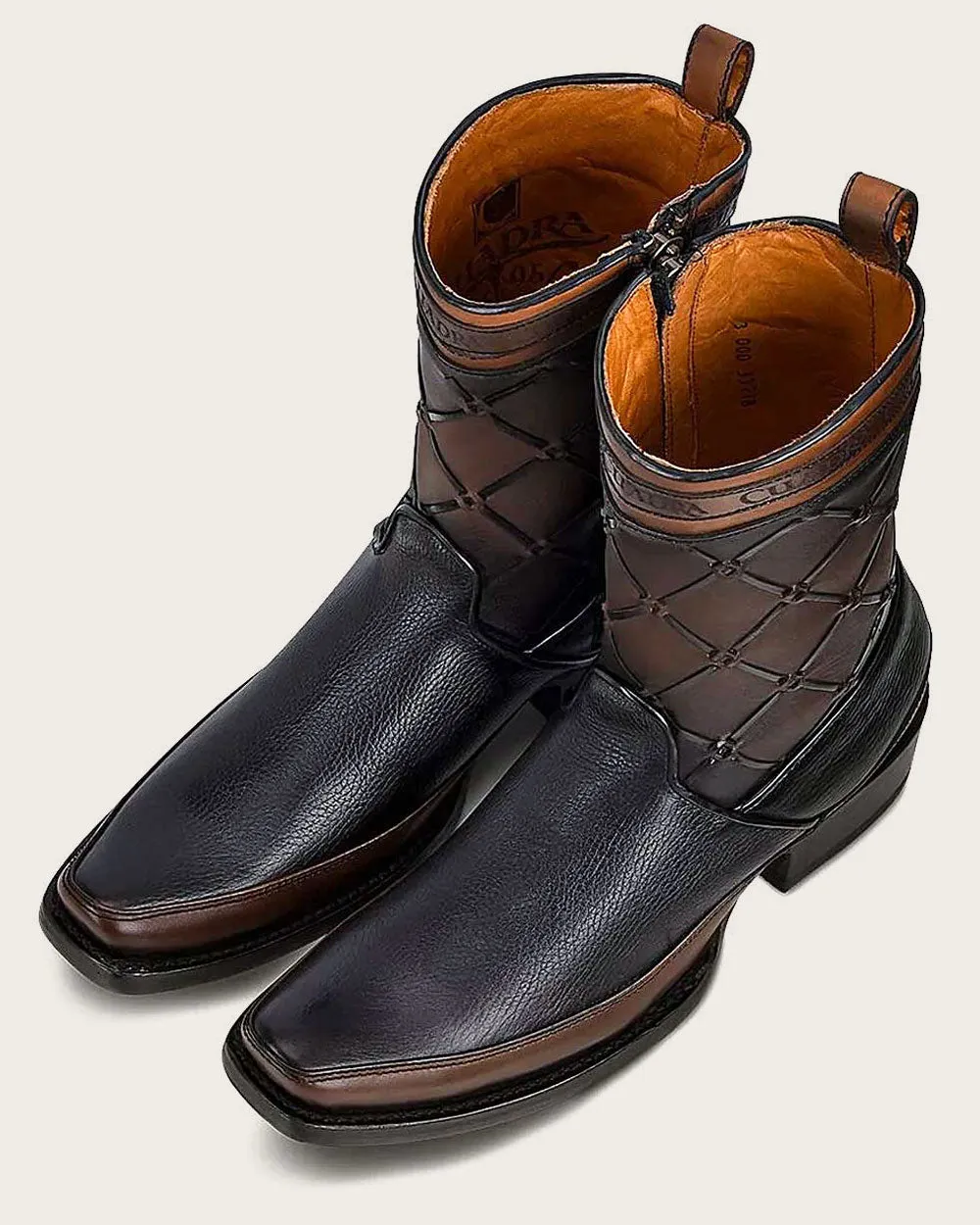 Urban engraved black boot