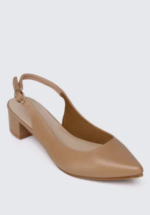 Valerie Comfy Heels In Tan