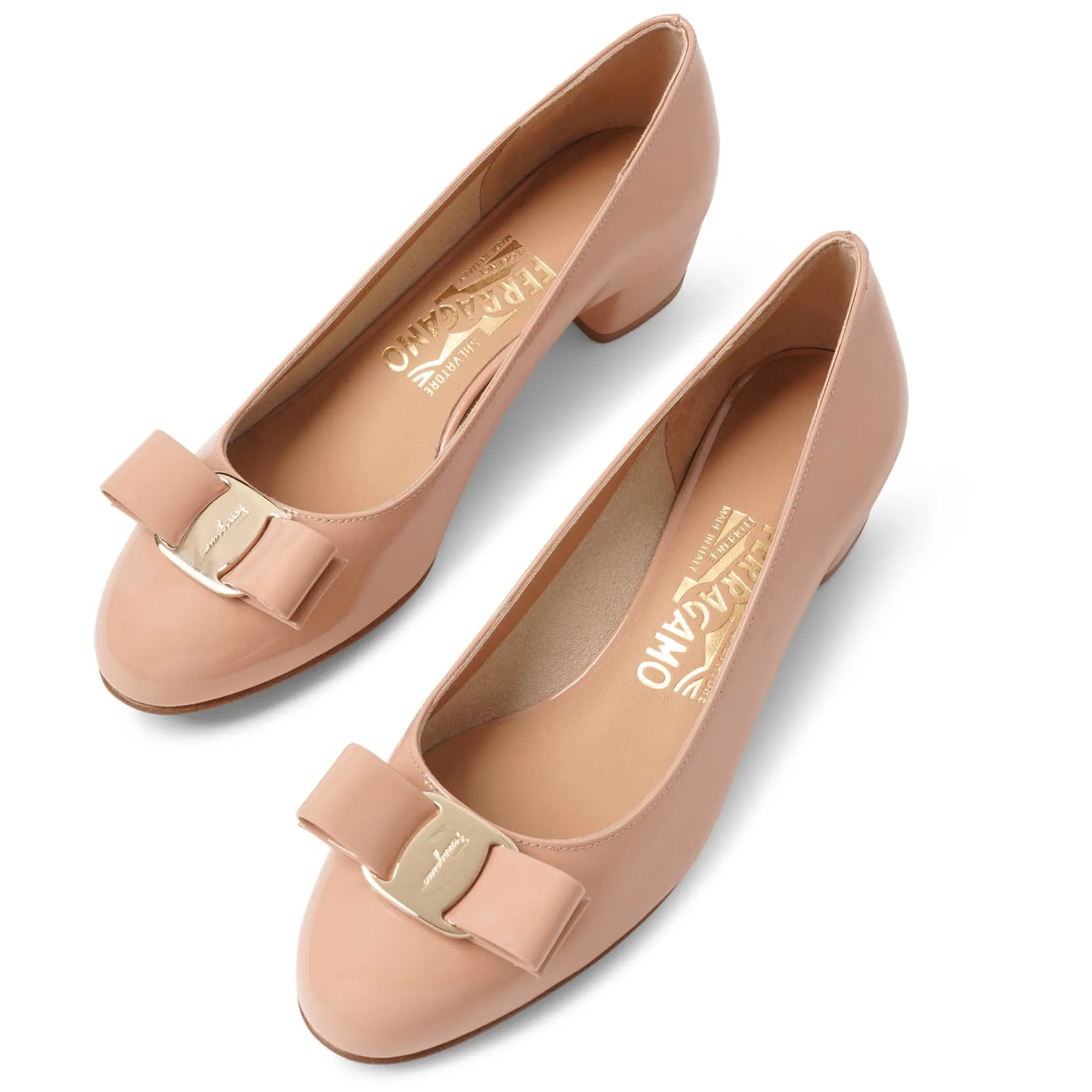 Vara patent beige ballet pumps