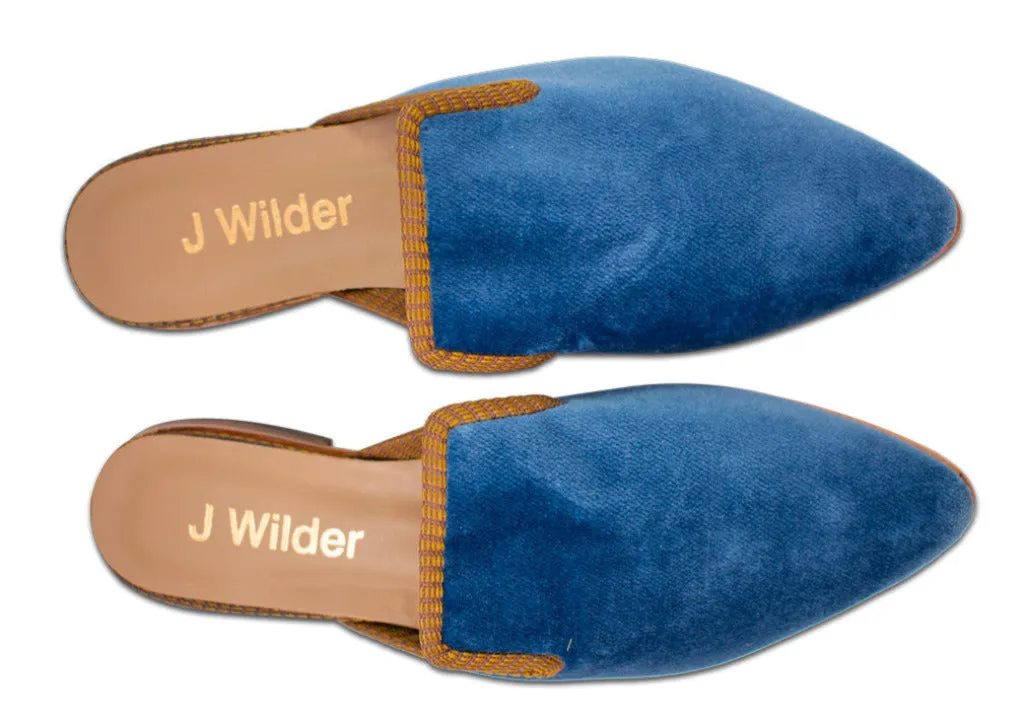 Velvet Slide Blue Size 9