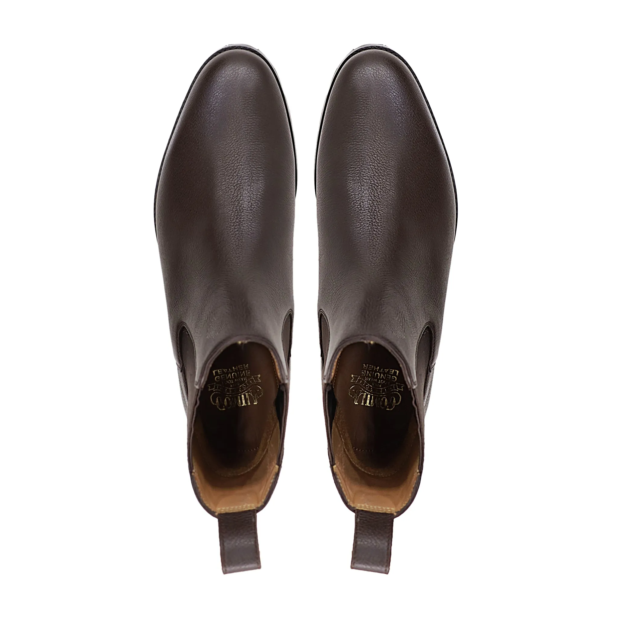 Verlin - Men's Dark Brown Pebble Grain Leather Chelsea Boot
