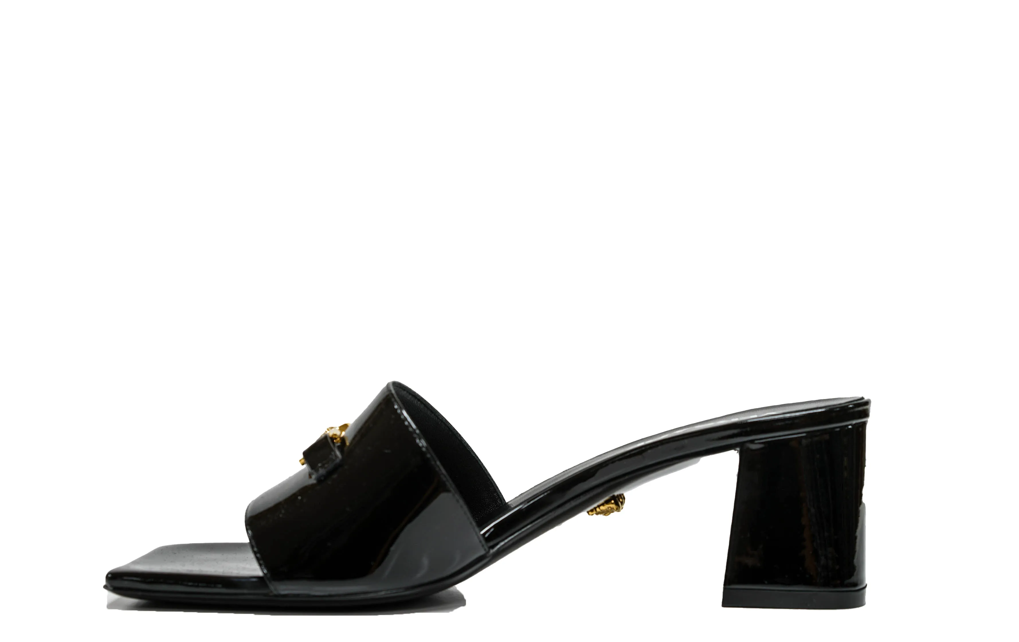Versace Women's Black Patent Mules 1013004 40% OFF