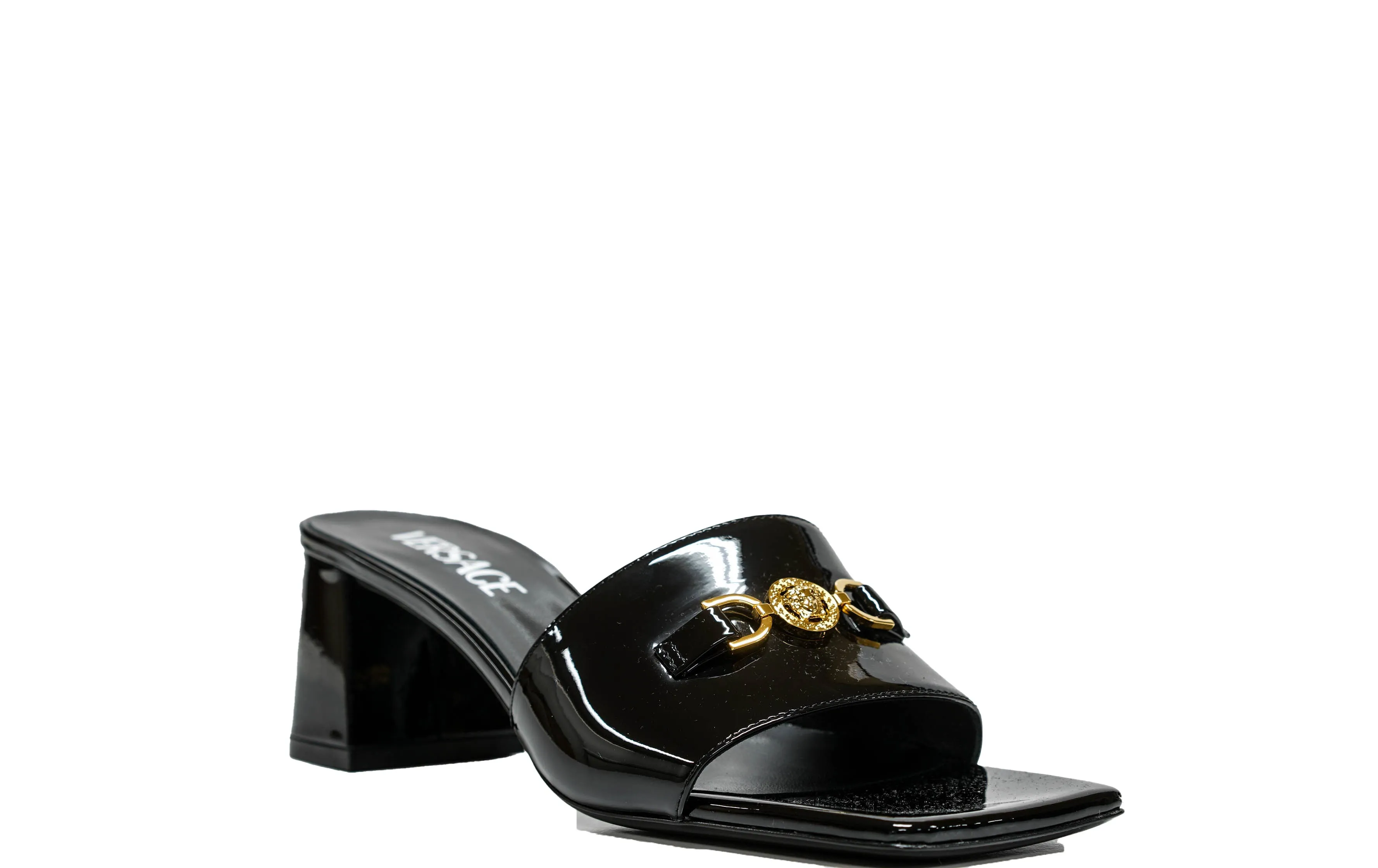 Versace Women's Black Patent Mules 1013004 40% OFF