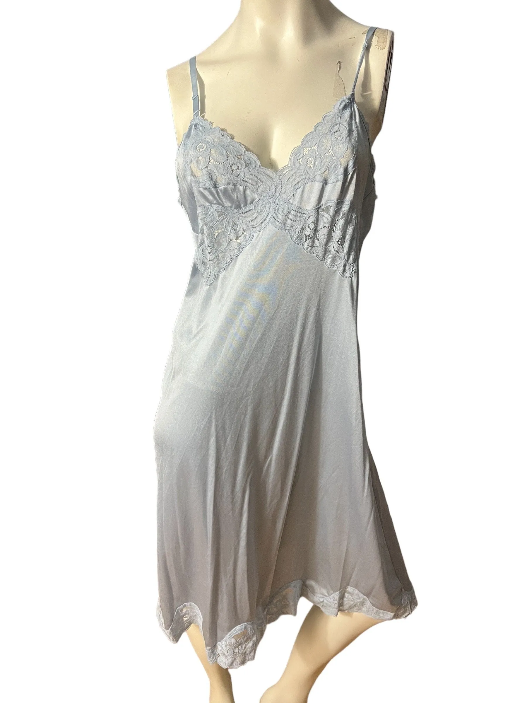 Vintage blue slip lingerie 38 L Vanity Fair